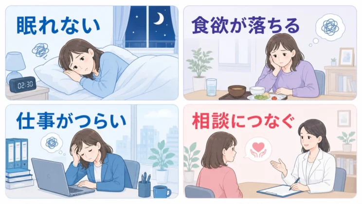 眠れなさや落ち込みが続くときは、関係とは別にケアの合図です。