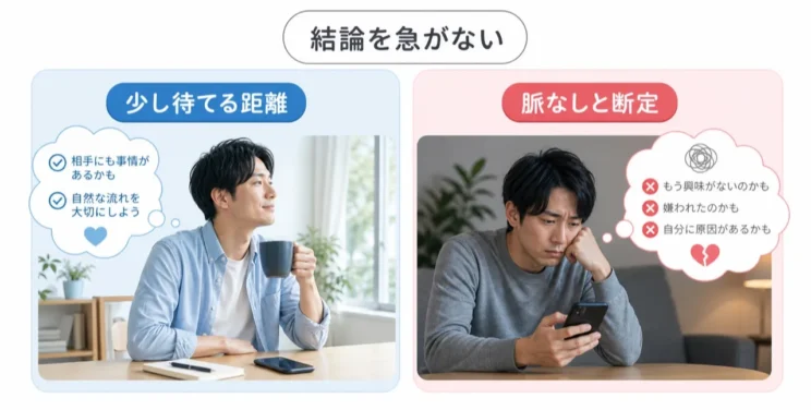 見える情報が多いほど、結論を急ぎたくなることがあります。