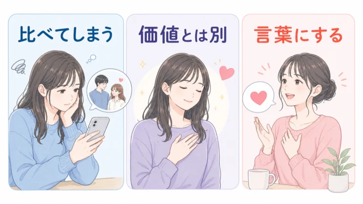比べてしまう気持ちと、自分の価値は分けて眺めていきます。