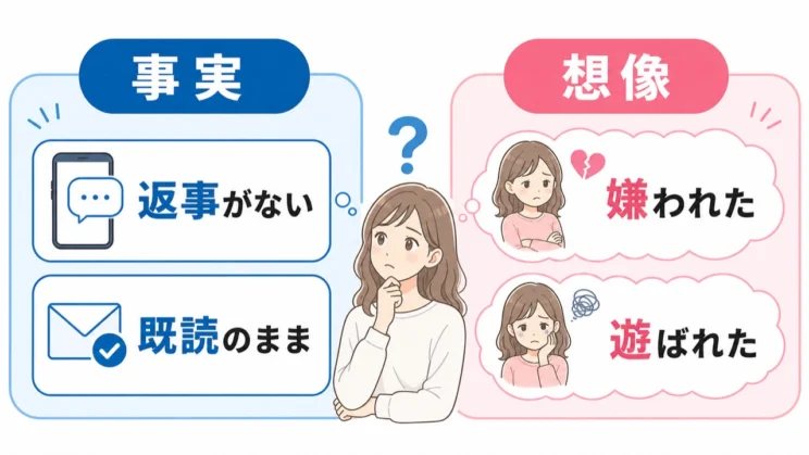 起きた事実と頭の中の想像を分けると、不安との距離が少し取れます。