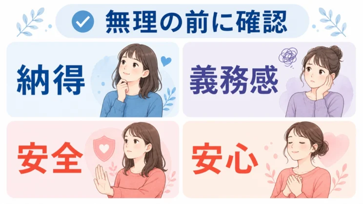 応じる前に、納得と義務感のどちらが大きいかを見直します。