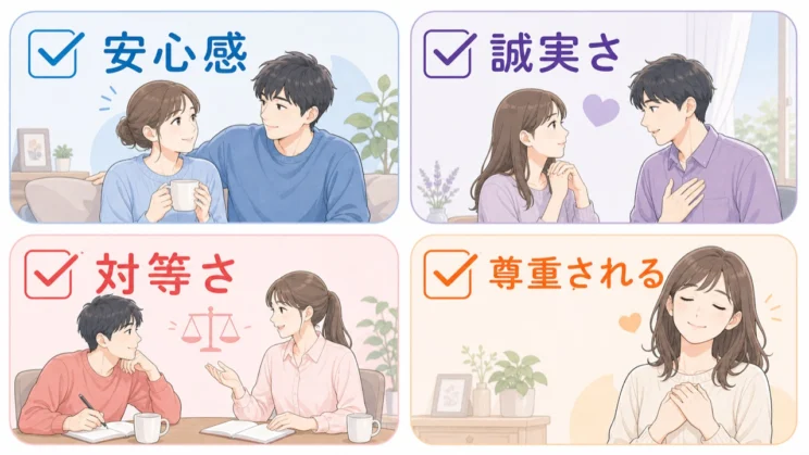 復縁を考えるときは、好きかどうかだけでなく安心感も確認します。