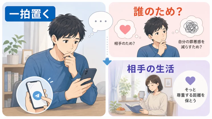 謝りたい気持ちが出たときは、その言葉が誰のためかを一度確かめます。