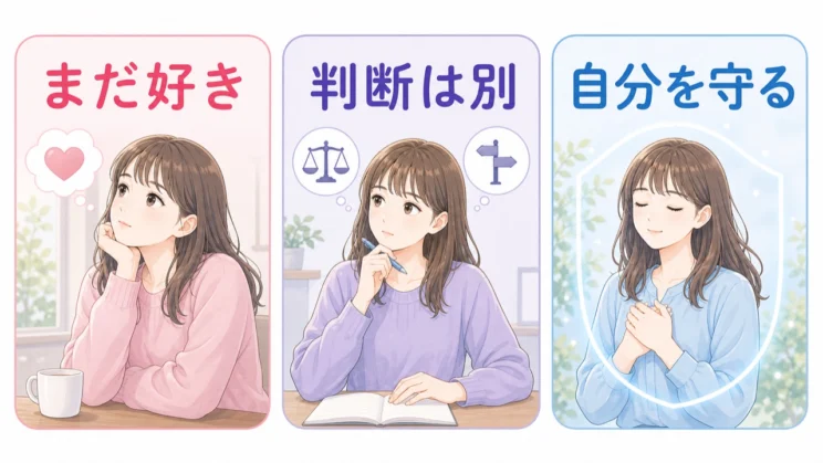 まだ好きな気持ちと、戻るかどうかの判断は分けて考えて大丈夫です。