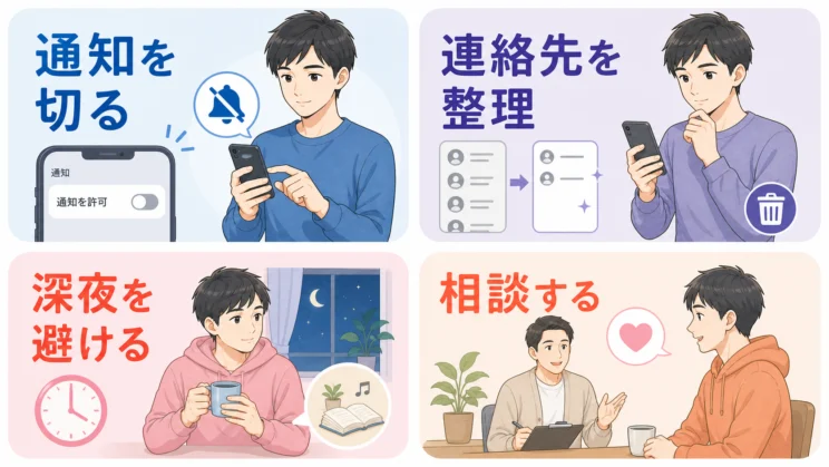 繰り返しを止めるには、行動が始まる入口を物理的に減らす工夫が役立ちます。