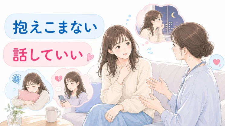 ひとりで抱えきれないと感じた時点で、誰かに話してよい段階に来ています。
