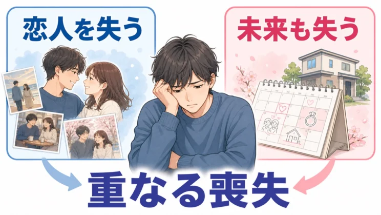 長い交際の終わりでは、恋人だけでなく二人で描いた未来も同時に失います。
