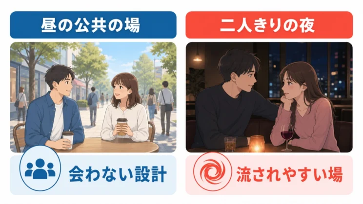 会う条件と避けたい条件を分けて考えるだけでも、流されやすい場面が整理しやすくなります。