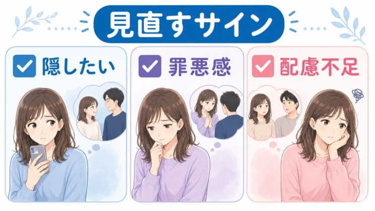 隠したくなる行動が増えているなら、関係の置き場所を見直すサインとして受け取れます。