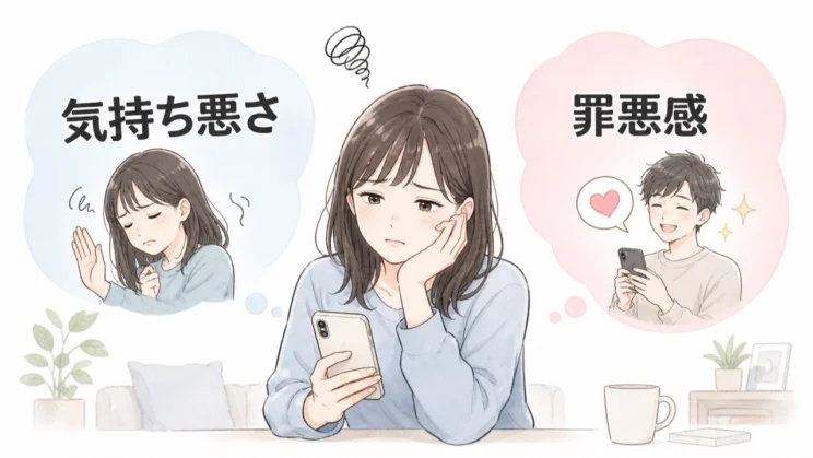 気持ち悪さと罪悪感が重なると、自分を責める苦しさが強まりやすくなります。