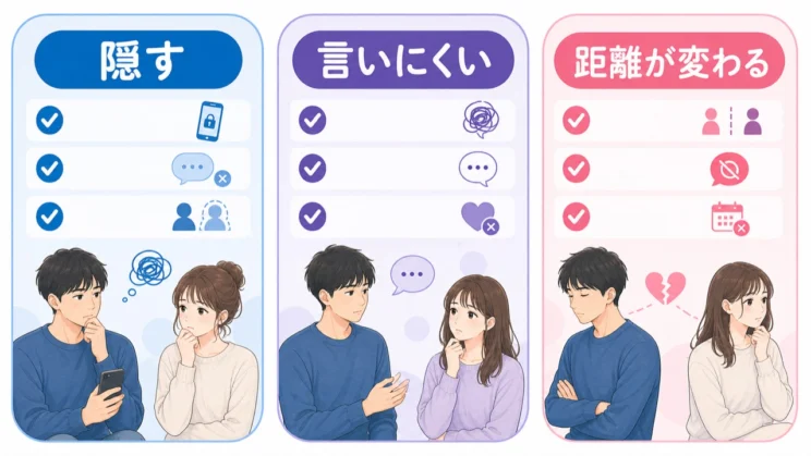 隠しごとが増えていないかを見ると、関係の負担に気づきやすくなります。
