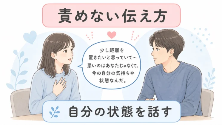 相手を責めるより、自分の中で起きている状態として伝えるほうが傷を浅くしやすくなります。