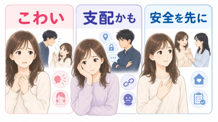 怖さや支配のサインがあるときは、結論より先に安全の確保を優先してください。