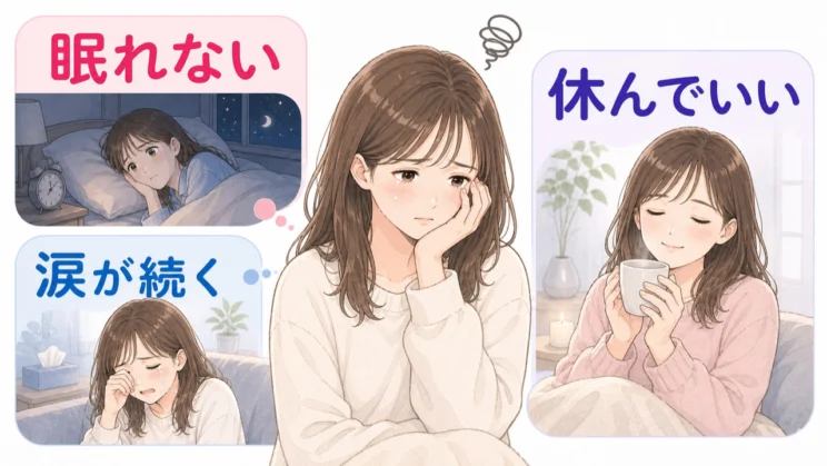 眠れなさや涙が続くときは、心が限界に近いことを知らせているのかもしれません。
