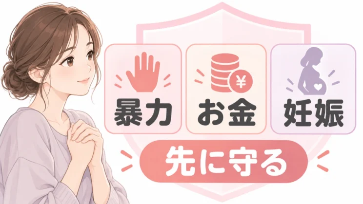 暴力やお金、妊娠に関わる不安は、恋愛の判断と切り離して先に安全を確かめます。
