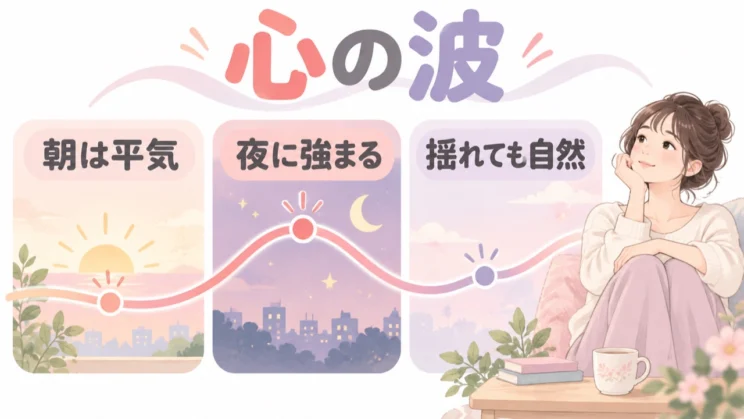 気持ちの波は、朝と夜で強さが変わることもある自然な反応として捉えられます。
