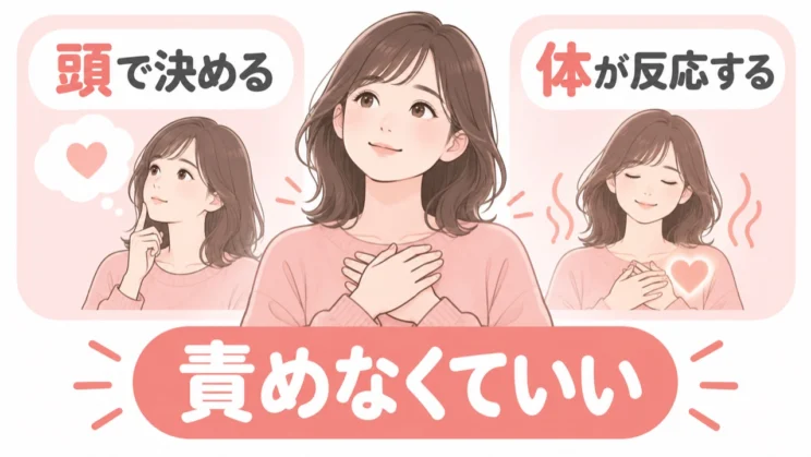 頭で決めたことと体の反応を分けて見ると、自分を責める材料を減らしやすくなります。