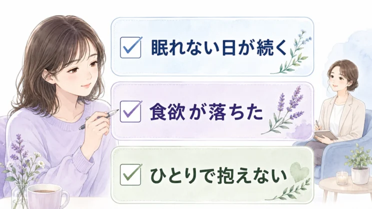 眠りや食欲などの変化が重なるときは、関係の判断より先に自分の回復と相談先を大切にしましょう。