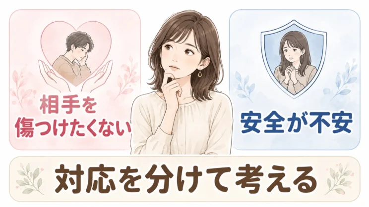 優しさから迷っているのか、安全が不安なのかで、まず必要になる対応は異なります。